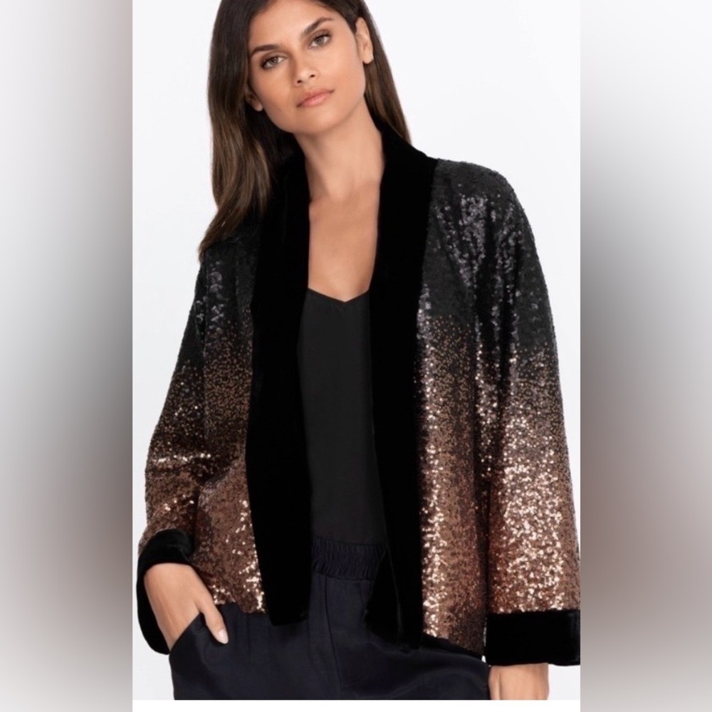 JOHNNY WAS OVERSIZED VELVET SEQUIN DORIAN OMBRÉ OVERSIZED KIMONO
